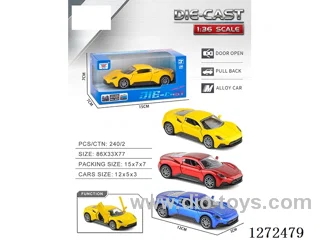 1:36 pull back alloy car 3 colors