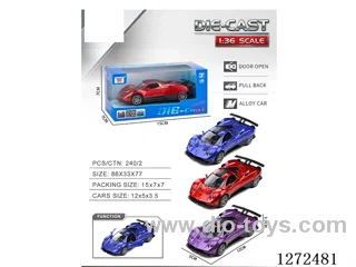 1:36 pull back alloy car 3 colors