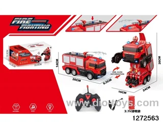 40Mhz 6 ch rc  transformable fire truck，include battery