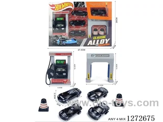 Gas Station Set (4 free wheel alloy cars)
