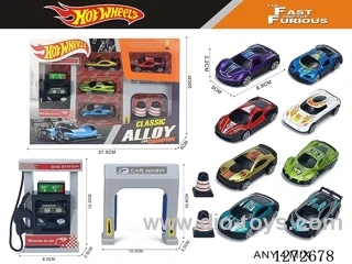 Gas Station Set (4 free wheel alloy cars)
