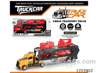 Inertia Tractor + 4 Fire Trucks