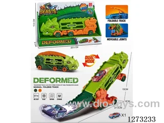 Transforming Dinosaur Storage Track Set + 1 Metal Car