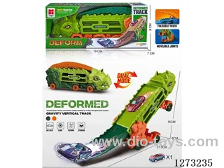 Transforming Dinosaur Storage Track Set + 1 Metal Car