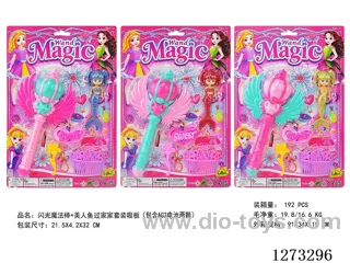 Glow-in-the-Dark Magic Wand + Mermaid Set (Batteries Included)