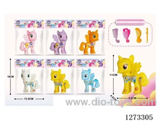My Little Pony Set with Comb and Hair Clip (Assorted 6 Styles)