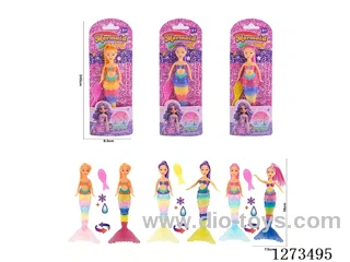 7.5-Inch Temperature-Sensitive Color-Changing Mermaid Doll with Fish Comb