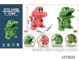 Mini Finger-Biting Crocodile - Green, Red (No Chain)