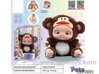 Heartbeat doll + lights + music + 4 IC + storage function for single/double shoulder backpacks