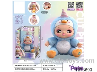 Heartbeat doll + lights + music + 4 IC + storage function for single/double shoulder backpacks