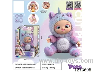 Heartbeat doll + lights + music + 4 IC + storage function for single/double shoulder backpacks