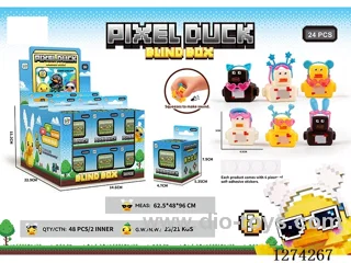 Vinyl BB Whistling Duck + Adhesive Sticker + Mini Glasses Blind Box 24PCS 6 styles
