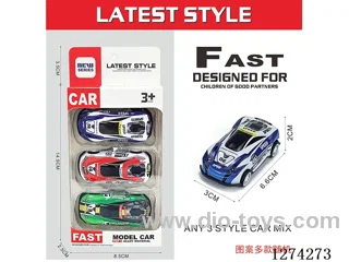 3PCS pull back tin car