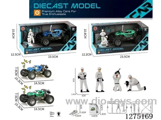 Small inertia alloy car with light + Mechanic + Tools included AG13*3