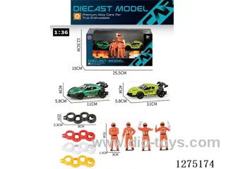 Small pull back alloy car + Racer + Tires