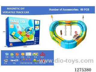 69PCS Magnetic DIY Transformable Track Car