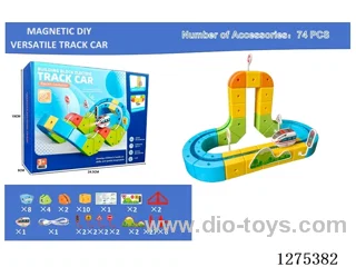 74PCS Magnetic DIY Transformable Track Car