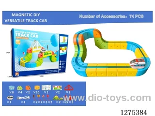 74PCS Magnetic DIY Transformable Track Car