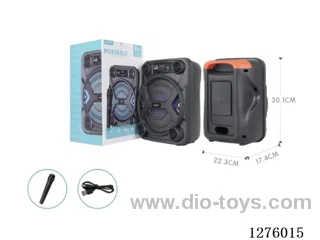 Audio - Single 8-inch Speaker, Charging Cable, Wireless Microphone