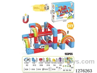 153PCS DIY Magnetic Levitation Track (Dual Locomotives) included battery