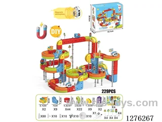 229PCS DIY Magnetic Levitation Track (Dual Locomotives) included battery