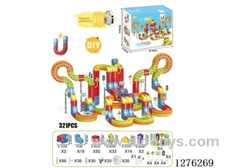 321PCS DIY Magnetic Levitation Track (Dual Locomotives) included battery
