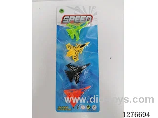 4 Solid-Color Free-Wheeling Fighter Jets