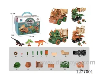 2-in-1 DIY Build-and-Disassemble Inertia Dinosaur Car 2 colors