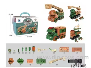 2-in-1 DIY Build-and-Disassemble Inertia Dinosaur Car 2 colors