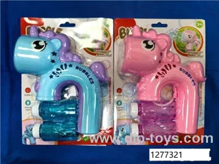 10 holes Electric Unicorn Bubble Gun Toy in blister card