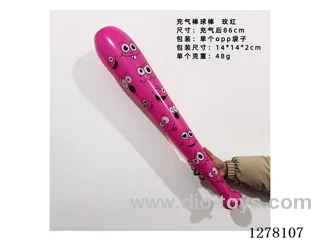 Inflatable Toy - 86CM Emoticon Baseball Bat, Magenta