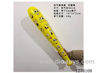 Inflatable Toy - 86CM Emoticon Baseball Bat, Lemon Yellow