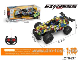 1:18 Racing 4ch RC Car with Lights (Batteries Not Included)
