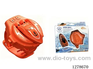 2.4G Mini Watch Remote-Control Boat, Orange (Batteries Included)