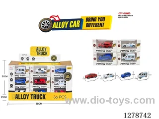 free wheel alloy car 36PCS