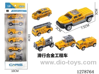 free wheel alloy car 6PCS