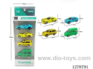 free wheel alloy car 4PCS