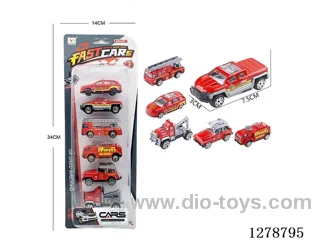 free wheel alloy car 6PCS