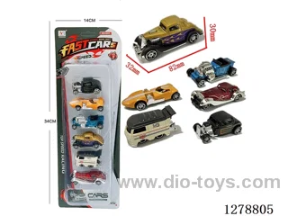 free wheel alloy car 6PCS