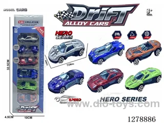 free wheel alloy car 6PCS