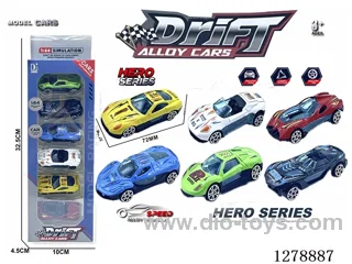 free wheel alloy car 6PCS