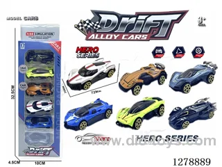 free wheel alloy car 6PCS
