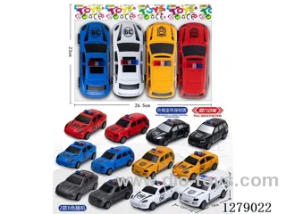 pull back police cars 4PCS(made of environmentally friendly materials) (color random)