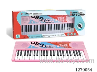 49-key pink electronic keyboard with microphone+USB cable