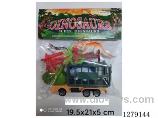 pull back dinosaur car + dinosaur set 2 mixed