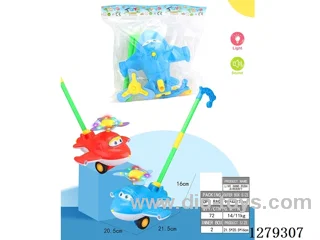Battery-operated push-along airplane toy