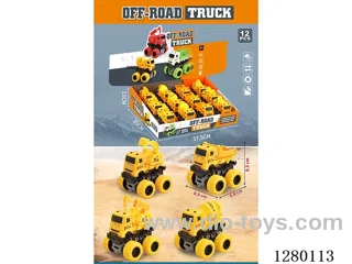 Dual-Inertia 4WD City Construction Vehicles (4 mixed, Large Wheels) 12PCS