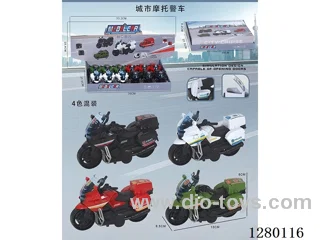 City Motorcycle Inertia Police Car Model (4 mixed) 12PCS