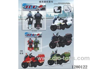 City Motorcycle Police Inertia Model Car (Openable Doors) 2 Colors