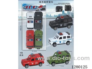 Urban Off-Road Police Inertia Model Car (Openable Doors) 4 Colors (12-Pack)